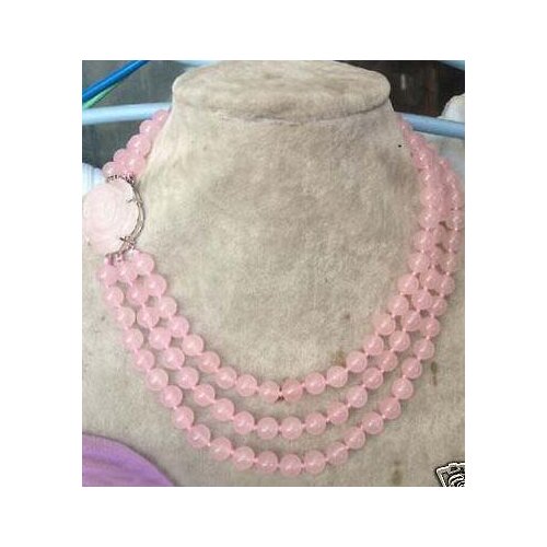 Beautiful Three rows of sweet pink bead necklace