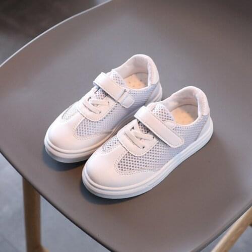 Autumn Summer Kids Shoes for Girl Sneakers Solid Color Mesh Breathable Casual Boys Sport Shoes Soft Bottom SP127