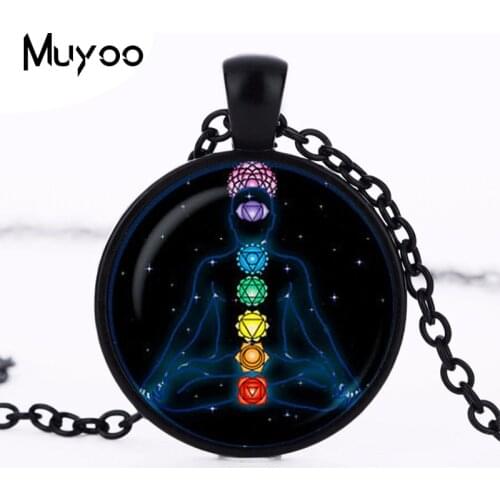 2017 new hot Chakra pendant chakra pendant Om Yoga Jewelry Magic Sign Buddhism Zen Meditation Necklace Collier Sale HZ1