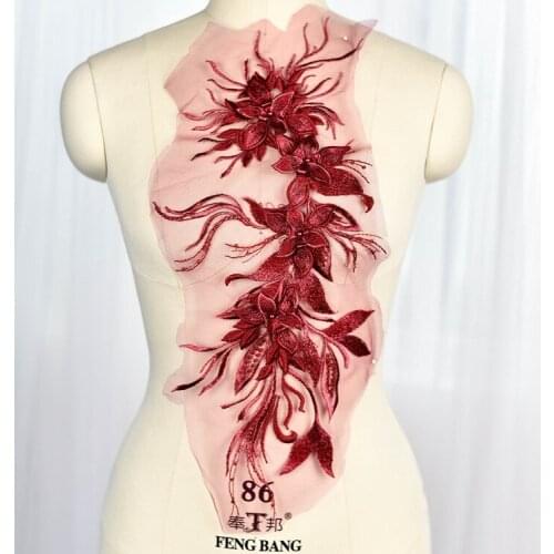 Multicolor embroidery big flowers three-dimensional diy material clothing decorative flower