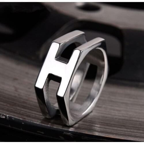 Mens personality titanium steel jewelry casting hexagonal ring