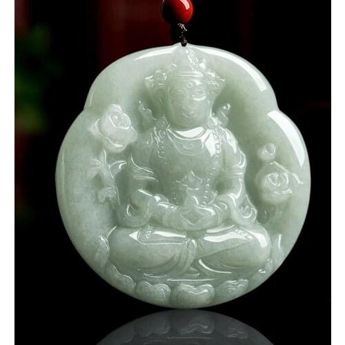 Natural Myanmar jade grade A hand-carved guanyin green jade pendant jade necklace for men pendants jadeite jade jewelry