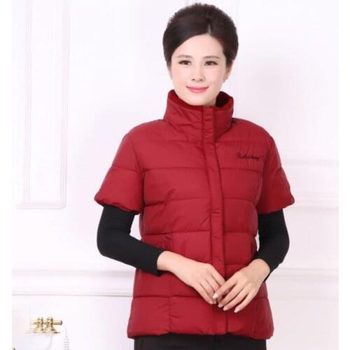 ZG1667 2021 new Middle-aged and elderly autumn winter jacket mother short-sleeved warm vest womens waistcoat cheap wholesale