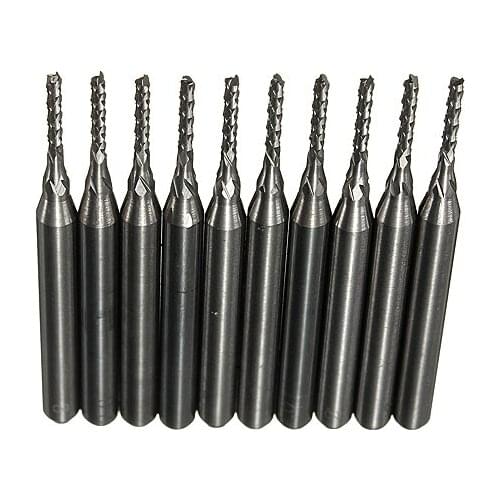 New Brocas Mini Drill Woodworking 2 Sets/lot _ 10pcs 1.2mm Pcb End Mill Engraving Bits Cemented Carbide Cnc Cutting Drills