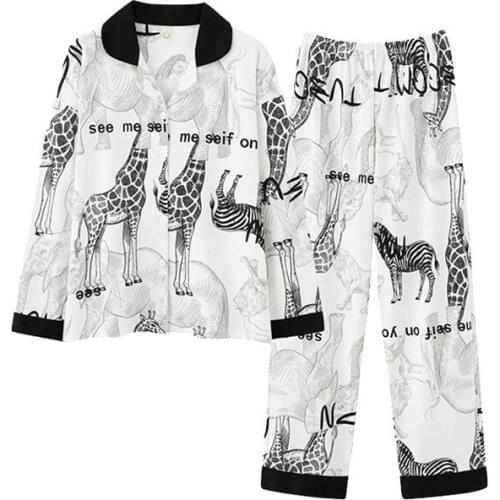 Autumn Winter New Female Home Clothes Plus Size 3XL Pajamas Suits Cotton Women Two-piece Suit Pyjamas Sets Loungewear Sleep Set