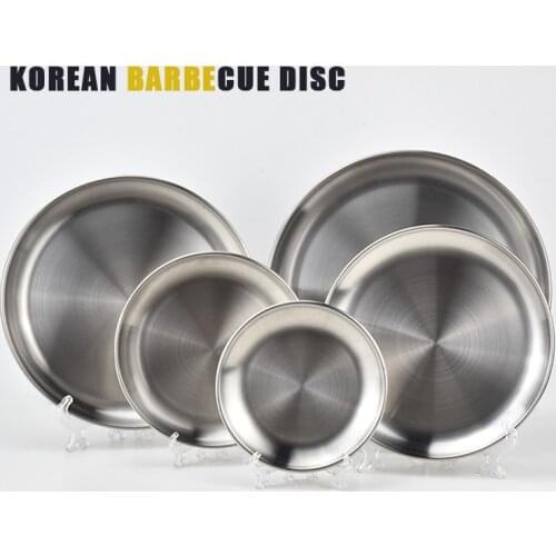 Stainless Steel Tray Scandinavian Round Dinner Plate Silver Storage Tray Snack Cake Display Serving Dish Metal Organizer Pan