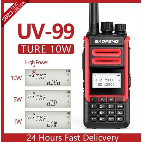 Baofeng UV-99 Walkie Talkie 10W High Power 8800mAh Ham Radios Dual Band UHF VHF Radios Transmitter UV-9R Plus Two Way Radio