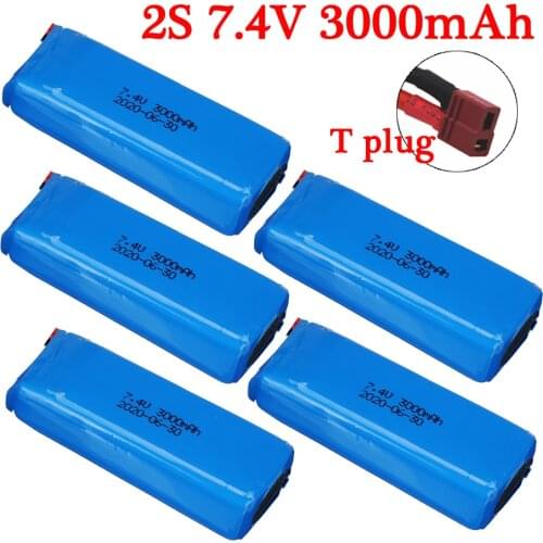 RC Toys Car Battery 7.4V 3000mAh Lipo Battery 2S for Wltoys 144001 124018 124019 rc car R/C trucks Drone spare parts Accessories