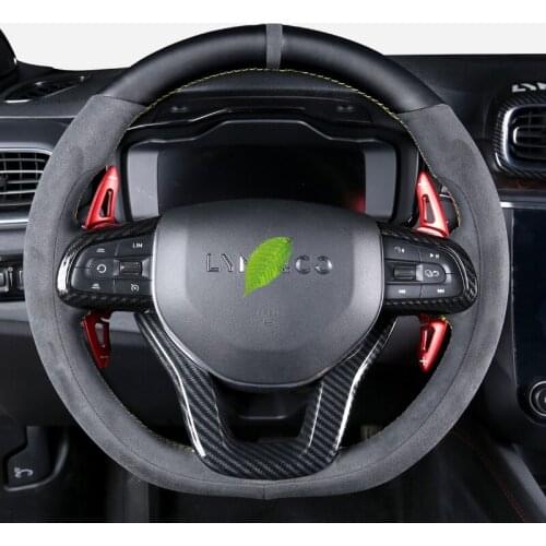 DIY Alcantara Hand Sewing Car Steering Wheel Cover For LYNK&CO 01 02 03 05 06 hight quality Grip Cover car accessories