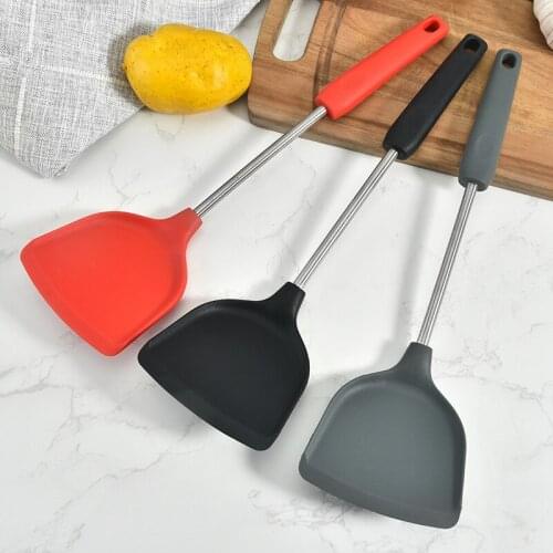 Silicone Spatula Stainless Steel Handle Kitchen Tools Spatula Chinese Style Spatula Household Cooking Shovel