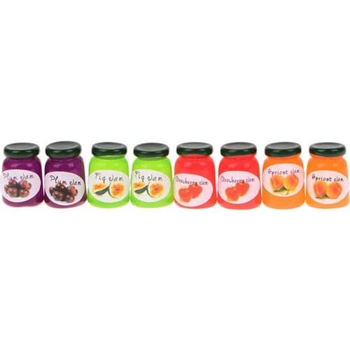 Slime Charm Fruit Candy Canned jam Dollhouse Food Resin Plasticine Slime Bead Making For DIY Scrapbooking Craft 8PCS
