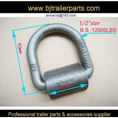 D-RING Weld on Flatbed Truck Trailer Tie Down D Ring Rope Chain Anchor 1/2inch 12000lbs