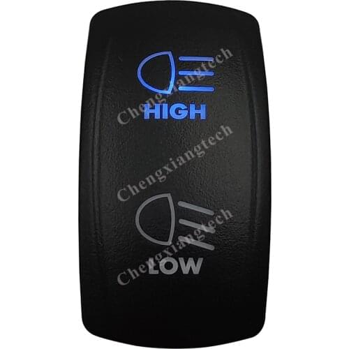 Blue Led Lasor High Low Car Boat 7Pin DPDT On Off On Rocker Toggle Switch 12v 24v Marine Grade for Carling Arb Narva 4x4