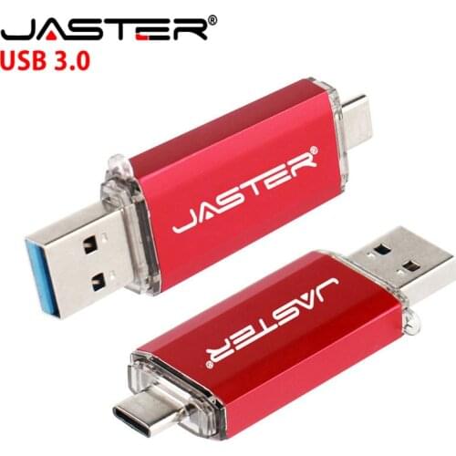 Jaster USB 3.0 OTG usb flash C creative memory stick 4GB 8GB 16GB 32GB 64GB 128GB metal USB flash drive for smart phones and PC