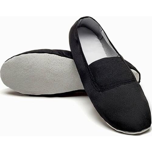 USHINE EU22-45 full leather sole black white flat yoga teacher Fitness gym ballet dance shoes children woman man