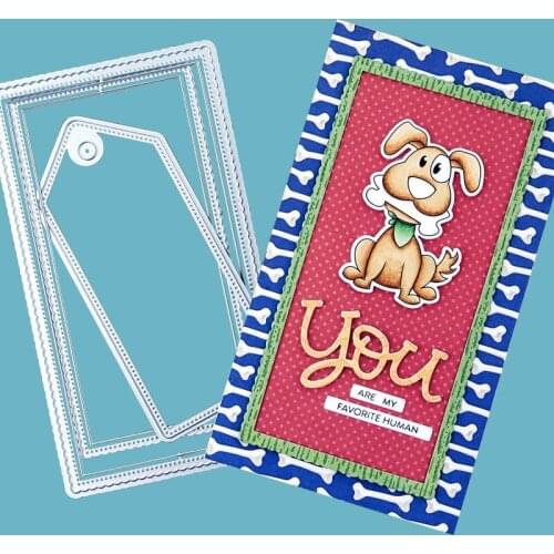 Wavy Line Frame Gift Tag Metal Cutting Dies Scrapbooking For Crafts Card Album Making DIY Embossing Stencil New Dies 2021