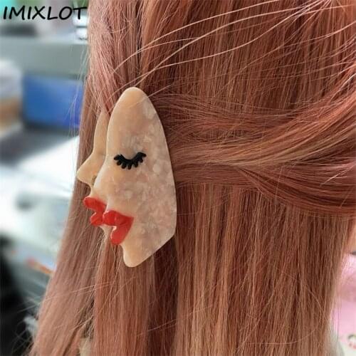 European and American Ins Wind Horsetail Hairpin Macaron Color Palm Face Plate Hair Catch Clip Headdress Fun and Funny Acrylic