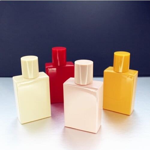 10pcs/lot 30ml Square Perfume Spray Bottle Colorful Glass Pump Reusable Cosmtic Make Up Bottle