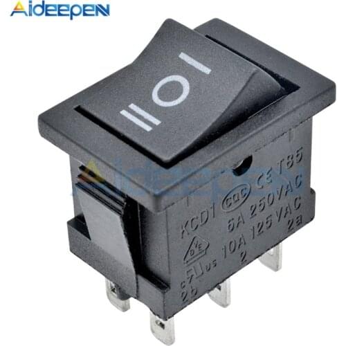 2Pcs/lot Mini 6Pin ON-OFF-ON 3 Position Snap Boat Rocker Switch AC 6A/250V 10A/125V