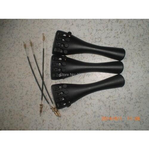 3 PCs Aluminum Alloy Tail piece with fine tuners & 3 PCs Violin Tail guts 4/4