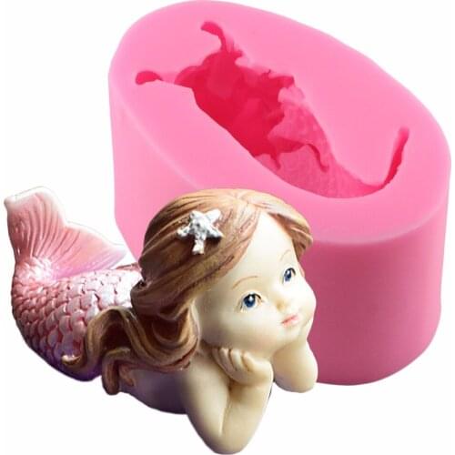 3D Mermaid Silicone Molds Soap Mold Cake Decoration Sugar Craft Tools Candle Moulds DIY Craft Fondant Molds