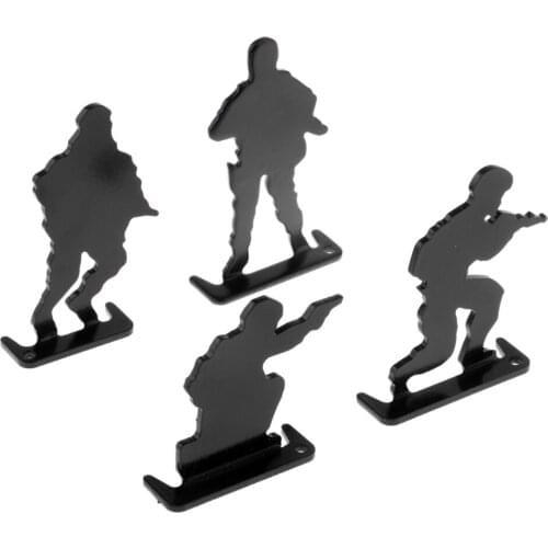 4pcs Carbon Steel Shooting Target Plinking Target 4 Postures Soldier