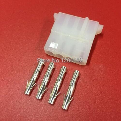 5.08mm Computer IDE Power Connector Large 4P Connector 5.08 4P Plug Shell with 4 Crimp Terminals