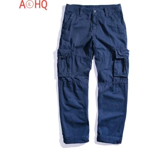 Pants Cotton Full Length Khaki Cargo Pants Men Black Army Military Pockets Pants Casual Men Big Size Pants Men Trousers