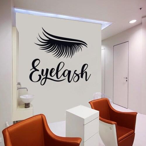 Girl Room Bedroom Mural Eyelash Decal Wall Decal Window Sticker Beauty Salon Decoration Eyelash Eyebrow Eyebrow Wall Sticker