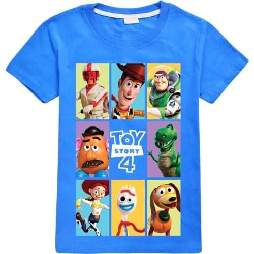 Disney Toy Story Child T Shirt Woody Nine Picture Printing Clothes Tops Cute Anime Figures Clothing Boys Girl Toddler Infant Tee