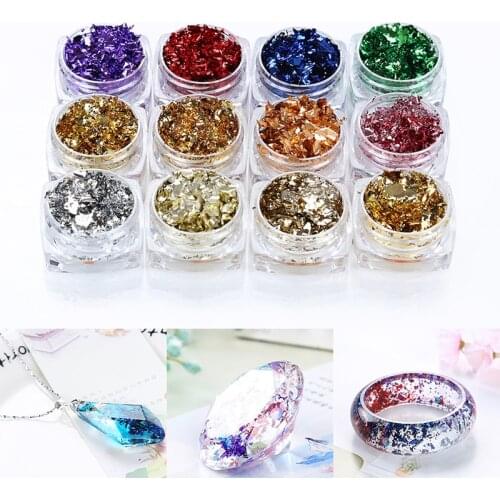 Gold Silver Irregular Aluminum Foil Paper Glitter DIY UV Resin Epoxy Mold Makeing Jewelry Filling For DIY Jewelry