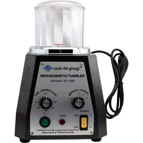Mini Magnetic Tumbler Magnetic Polishing Machine Diamond Polishing Tumbler Gemstone Polisher KT-100