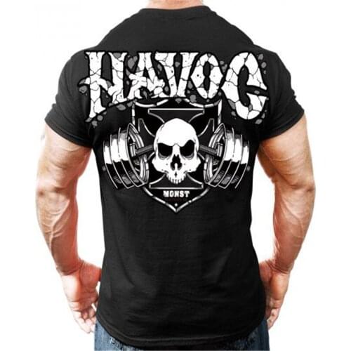 2018 new Mens Stretch Fitness Bodybuilding T-Shirt Letters Printing CrossfitsStreetwear Workout Slim Gyms Short Sleeve Tee Tops