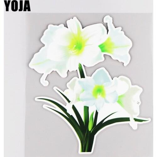YOJA 17.2×19.7CM Blooming White Bouquet Bumper Decoration Stickers Creative Vinyl Decals Car Accessories 19B-0068