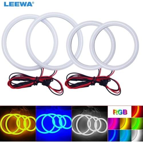 LEEWA 2X90mm 2X106mm Car Auto Halo Rings Cotton Lights SMD LED Angel Eyes for BYD F6 Car Styling White/Blue/Yellow/RGB #CA1244