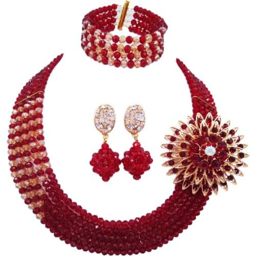 Trendy wine and champagne gold ab african jewelry set