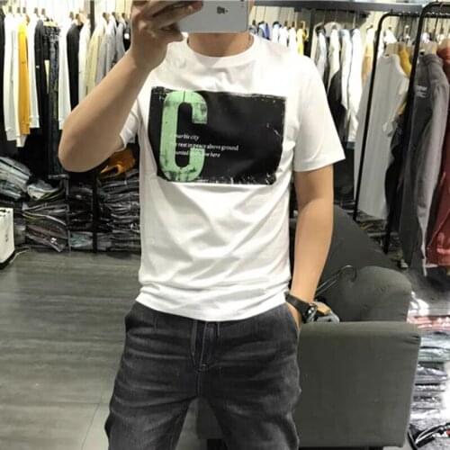 2021 New Arrival Sale Short Sleeve Personality Fashion Slim Fresh T-shirt O-neck Print T Shirt Men Brand Clothing Tshirt Homme