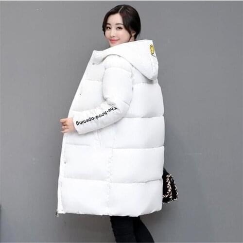 New Hooded Women Long Parkas Warm Thick Cotton Winter Jackets Candy Colors Lady Cotton Coat Epaulet Button Female Outwears Mw022