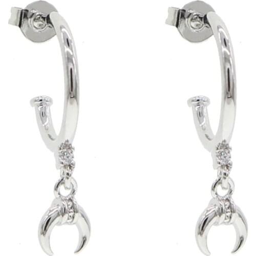 Simple fashion girl women jewelry high quality cute lovely horn charm drop earring