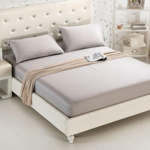Fitted Sheet Mattress Cover Solid Color Sanding Bedding Linens Bed Sheets With Elastic Band Double Queen Size Bedsheet 180X200CM