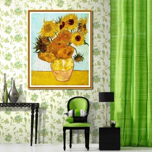 Retro Home Decor Picture Abstract Landscape Sunflower Vincent Van Gogh Canvas Art Oil Painting on Wall Pop Art Posters and Print