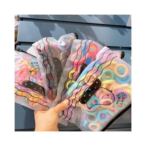 100/50pcs Girls Colorful Stripe Elastics Hair Bands Children Ponytail Holder Rubber Bands Hair Rope Headband Hair Accessories