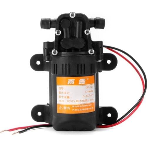 DC12V 70PSI 3.5L/Min Agricultural Electric Water Pump Black Micro High Pressure Low Power Diaphragm Water Sprayer Car Wash 12 V