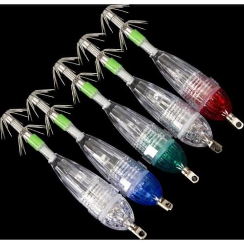 LED Light Underwater Double Layers Umbrella Squid Lures Lamp Cuttlefish Octopus Fishing Hooks Jigging Fishhook Tackle