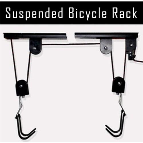 Bicycle Lift Ceiling Mounted Hoist Storage Garage Bike Hanger Save Space Roof Ceiling Pulley rack Wall Mounted KW-608 Steel