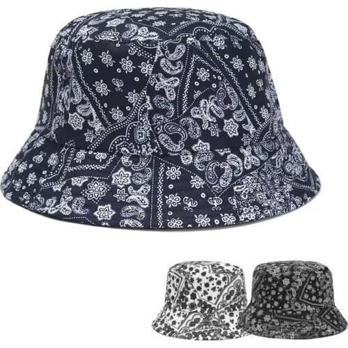 Womens summer double-sided printing hats fashion mens street wild basin hat sun visor
