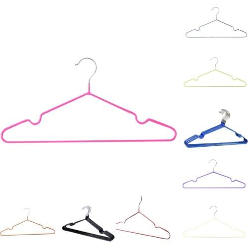 10 pcs/lot Children Adult Non-Slip Metal Shirt Trouser Hook Hangers Coat Hanger Clothes Accessories Rack (black)