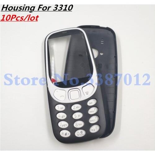 10Pcs/lot Original For Nokia 3310 Full Housing Cover Door Face Frame + Battery Back cover+Keypad + Logo