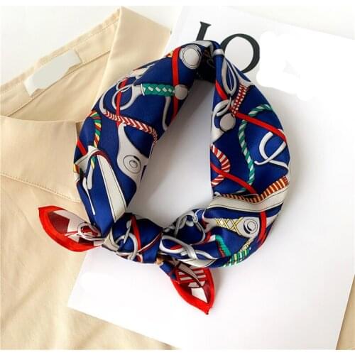100% Silk Scarf Pure Neck Foulard Hairband Tie Print Female Small Scarves Women Bandana Designer Square Kercheif 2021 New
