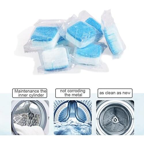 12Pcs Washing Machine Cleaner Stain Dirt Washing Cleaning Washer Clean Detergent Effervescent Tablet Wash Machine Cleaner